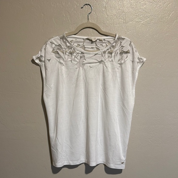 Ted Baker White Cap Sleeve Tie Front Tee - Picture 1 of 9